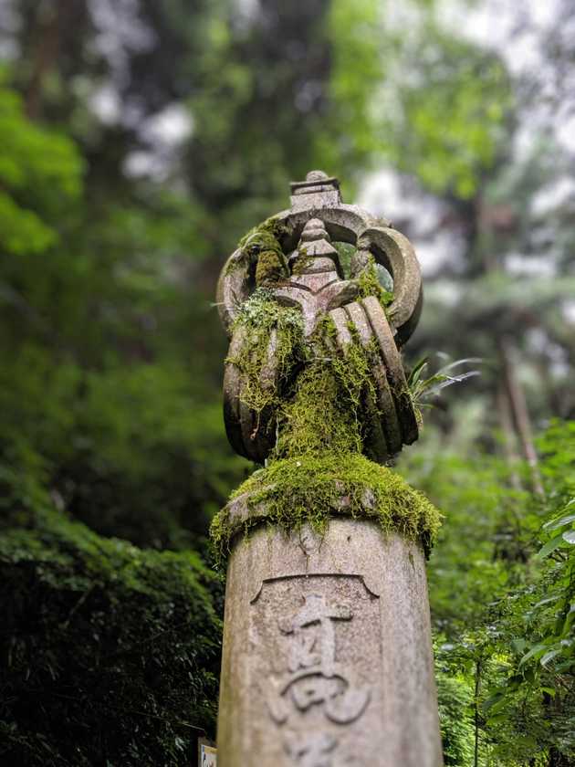 Beautiful moss covered statue